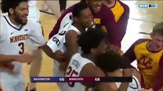 Highlights: Kalscheur's Buzzer-Beater Leads Gophers Over Washington 68-66