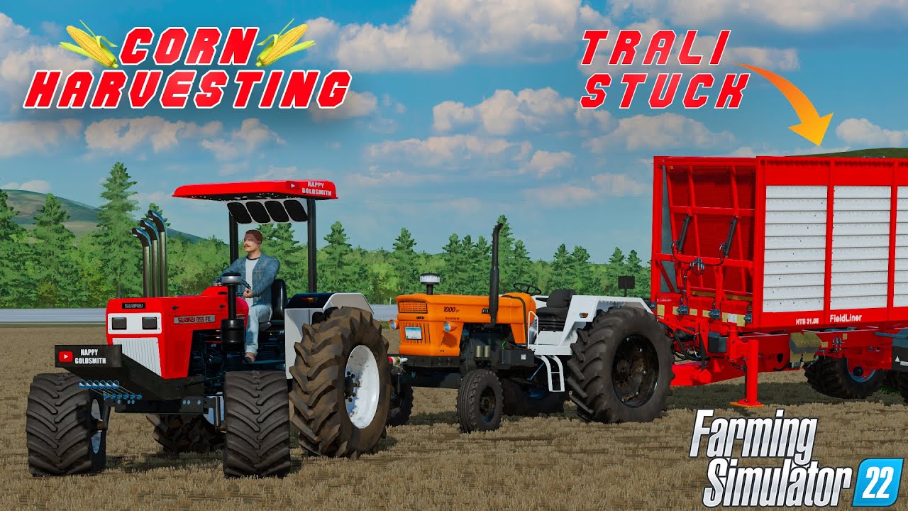 Corn Harvesting | Trali Stuck | Swaraj 855 | Happy Goldsmith