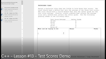 C++ - Lesson #13 - Test Scores Demo