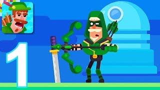 Bowmasters - Gameplay Walkthrough Part 1 - Robin the Quickshooter (iOS, Android)