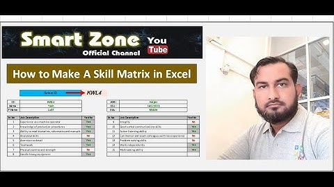 How to make skill matrix l ms excel