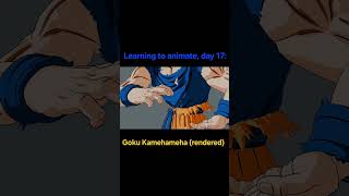 Learning to animate, day 17: Goku Kamehameha rendered