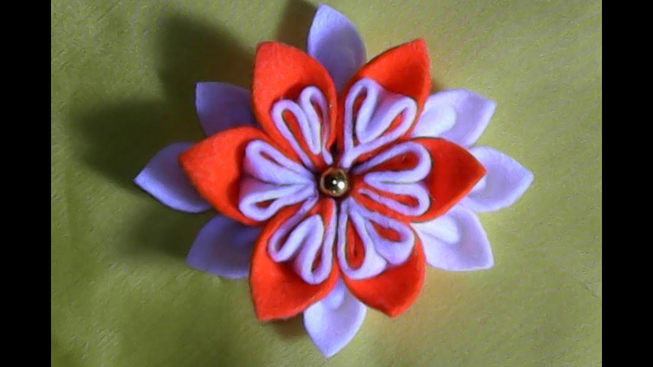 DIY how to make a flower out of flannel cara membuat bunga  