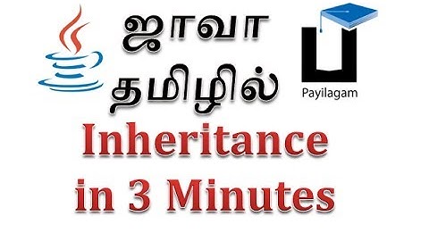 Java in Tamil - Inheritance - Payilagam - Java Training in Chennai