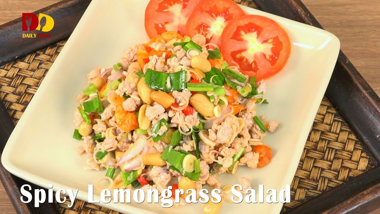 Spicy Lemongrass Salad | Thai Food | Yum Takrai | ยำตะไคร้