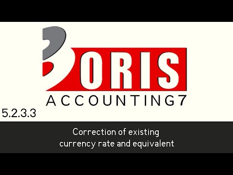 Oris Accounting 7 - Correction of existing currency rate and equivalent (5.2.3.3)
