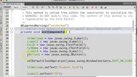 JLabel, JTextField, and JButton