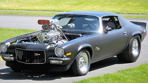 (1st start) 1972 Z-28 Camaro w/ 496 stroker  8-71 ...