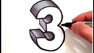 How to Draw the Number 3 in 3D
