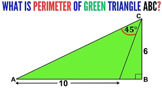 Math Olympiad | Can you find Perimeter of the Green triangle ABC? | #math #maths #geometry