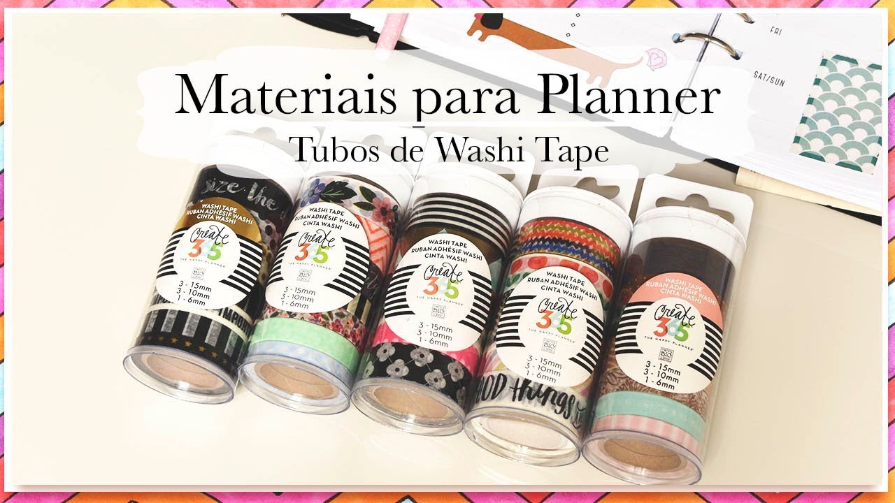 Review dos tubos de washi tape create 365 importados youtube