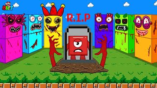 Ultimate Clash: Mario R.I.P All Numberblocks mix level up maze vs Zombie Numberblocks Calamity