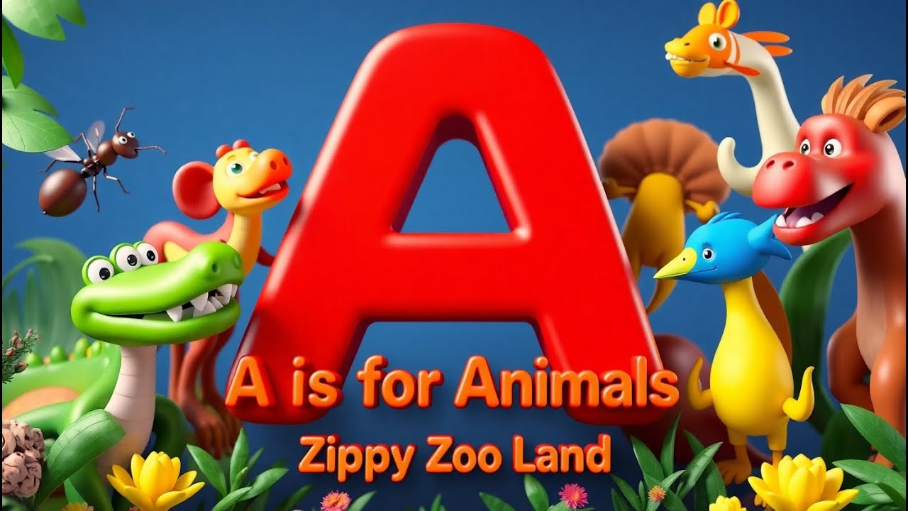 A is for Animals | Alphabet Learning Nursery Rhyme for Kids | ABC Song with Zoo Friends