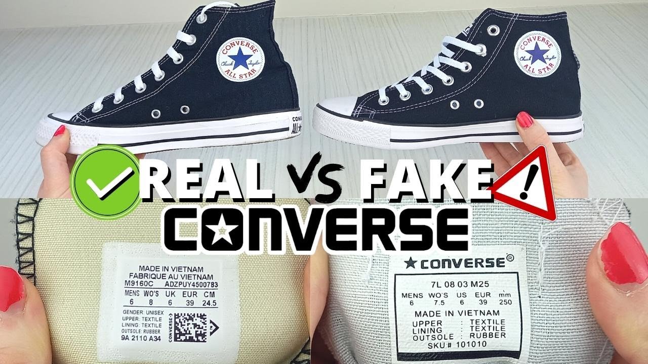 Oswald met de klok mee Voorschrift Real Converse vs Fake - 5 EASY Ways to Spot FAKE Converse - YouTube