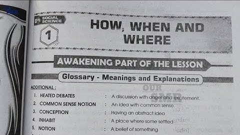 8th class social history 1st lesson how when and where guide notes question and answers