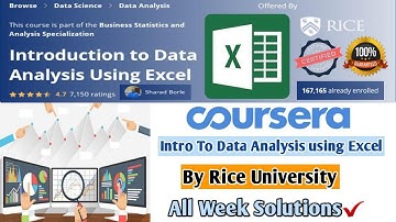 Coursera | Introduction to Data Analysis Using Excel | All Week Solutions | Full Solved