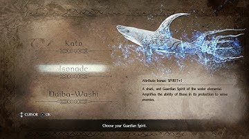 Nioh - Mission 2: Choose Starting Guardian Spirit: (Kato, Isonada or Daibs-Washi) Information Stats