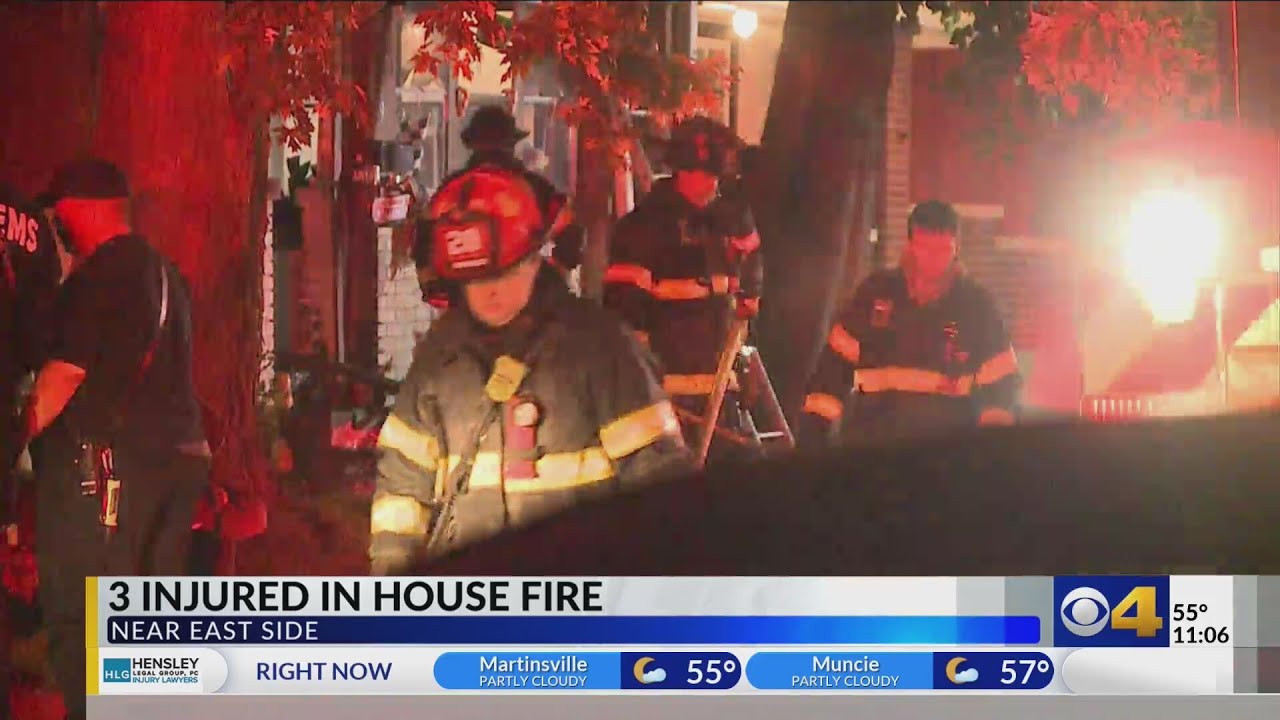 3 injured after early morning house fire on Indy's near east side - YouTube