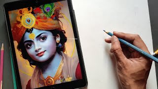 How To Draw Krishna  ji   Step By Step Outline Tutorial   | its art adda #krishna  #drawing