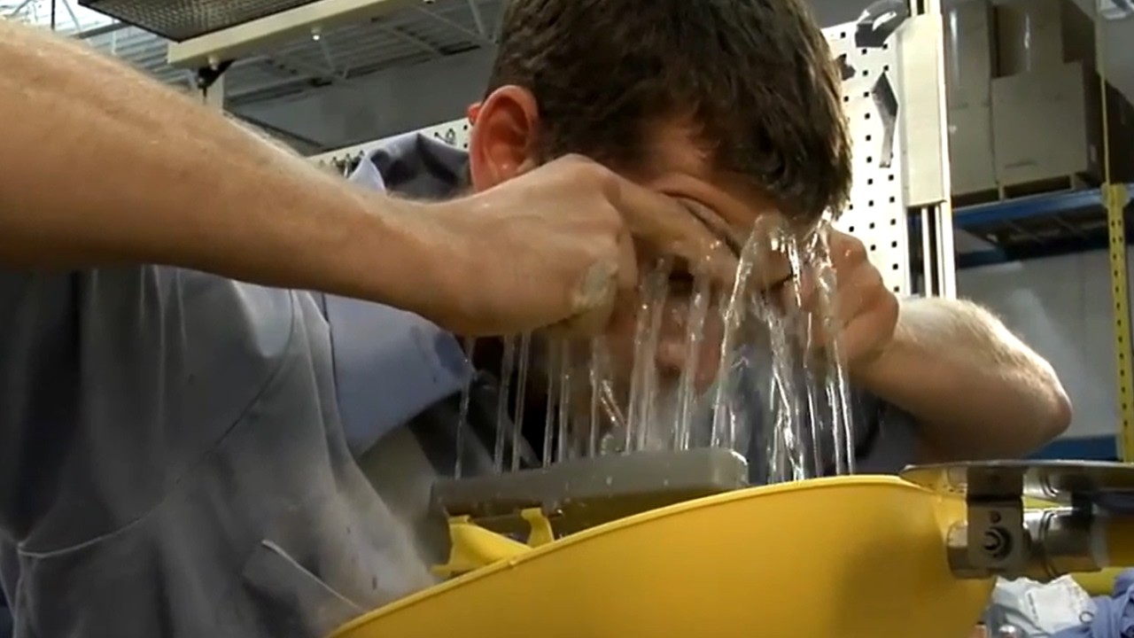 Deck-Mount Swing-Down Halo Eyewash - Bradley Corp