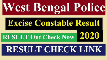 West Bengal Police Excise Constable Result 2020 - Result Check Link