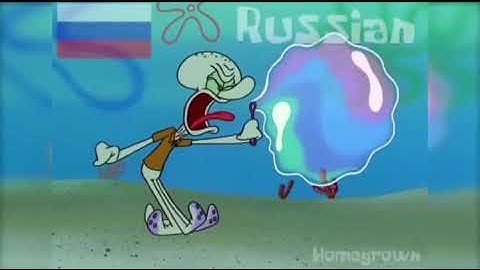 Squidward screaming in different languages