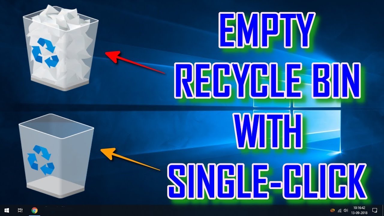 Empty Recycle Bin With Just Single-Click - Windows 10 Tips - Youtube