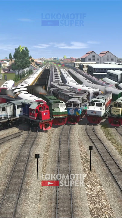 Kereta Api Panjang Melewati Rel Berantakan #keretaapi #trainzsimulator #train #automobile #railways