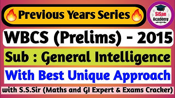 WBCS Prelims Reasoning Previous Year Question Paper | WBCS Prelims 2015 Reasoning | SiSan Academy |