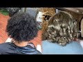FIRST TIME STRAIGHTENING HER HAIR | SHORTER HAIR