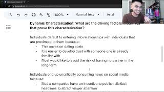Static vs. Dynamic Characterizations