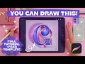 Draw a glitter letter in procreate  stepbystep tutorial  free template