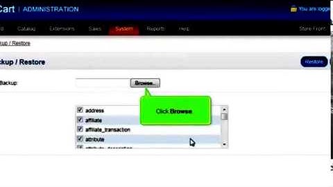 How to backup and restore your database in OpenCart