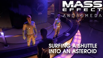 Mass Effect Andromeda: Drack surfed a shuttle onto an asteroid