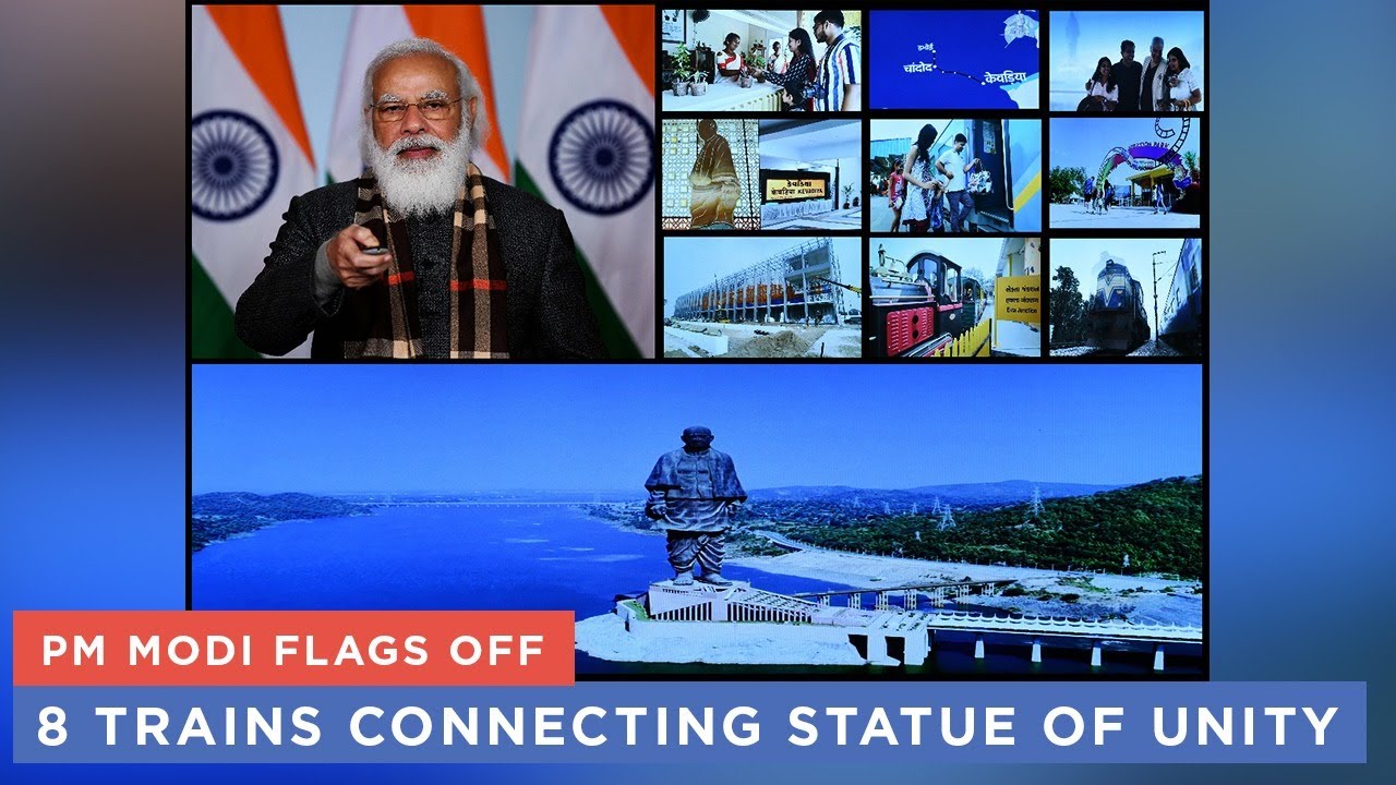 PM Modi flags off 8 trains connecting Statue of Unity