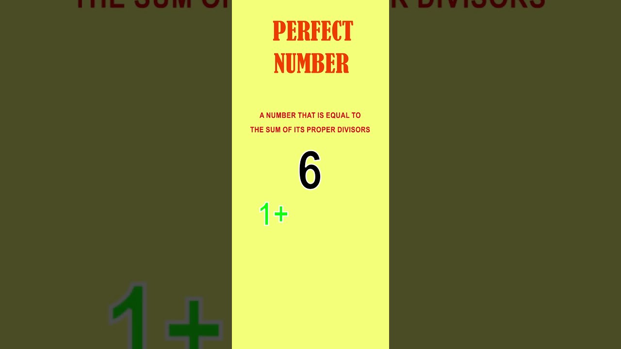 What Is Perfect Number Amazing Math Fact Shorts Viralvideo Finalevent