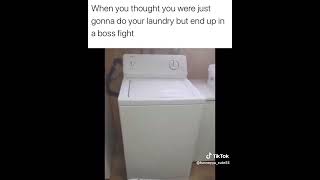 when you thought you were just gonna do your laundry but end up in a boss fight