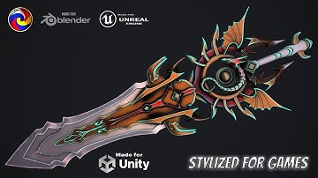 Fantasy Sword 11 Stylized game ready 3d model