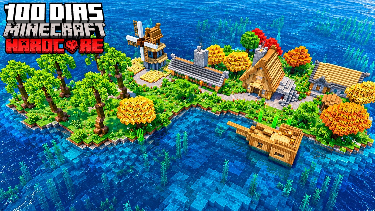 SOBREVIVI 100 DIAS EM UMA ILHA DESERTA NO MINECRAFT HARDCORE 26.3