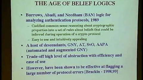 Cathy Meadows, "Cryptographic Protocol Analysis" (...