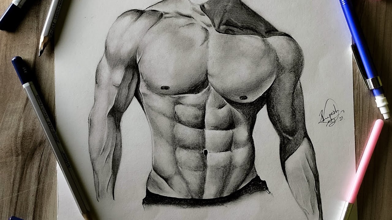 How To Draw Six Pack Abs||Tutorial - YouTube