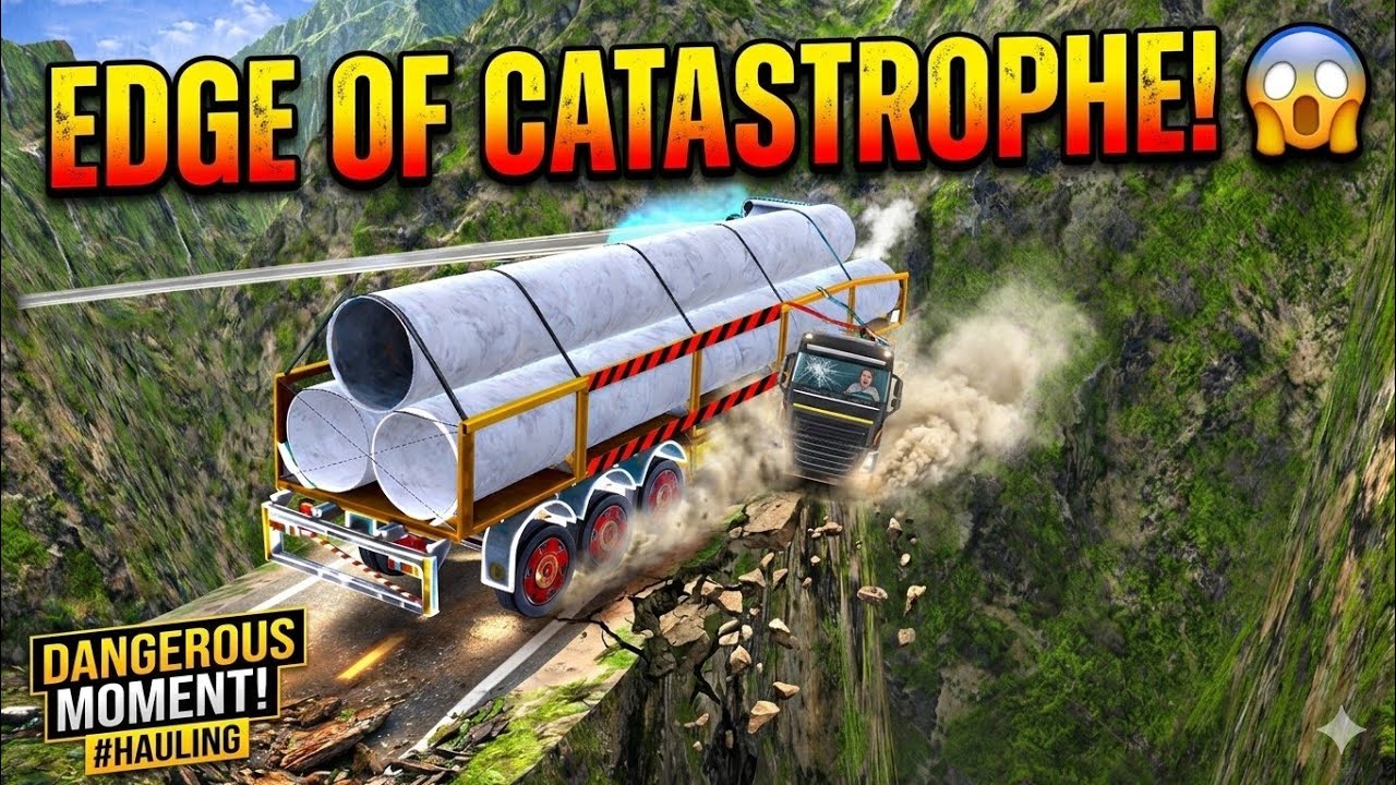 Edge of Catastrophe! Truck Almost Falls Off the Cliff 😱