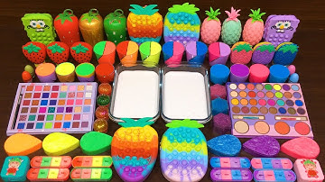 RAINBOW vs GALAXY !!! Mixing Random into GLOSSY Slime!! Satisfying Slime Video #122