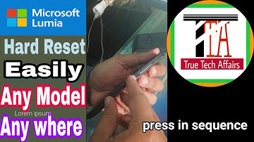 Hard reset Any Microsoft lumia mobile without computer or any software.