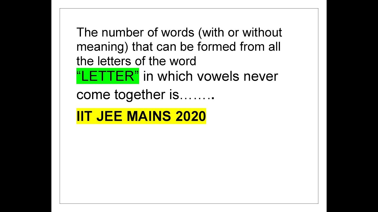 The number of words that can be formed from all the letters of the word ...