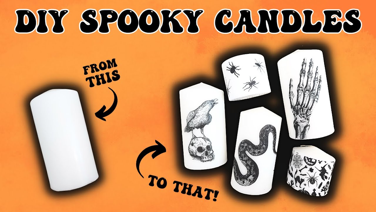 DIY Spooky Candles / How To Put a Picture on a Candle Tutorial / DIY ...
