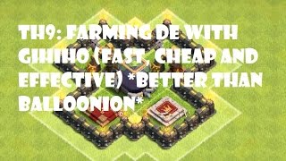 Clash Of Clans - *HOW TO* Quick DE Farming with GiHeHo at Th9 MUST WATCH + Live Attack ♦CoC♦