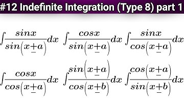 #12 TYPE 8 : Indefinite Integration Class 12th | Type 8 , Part 1 | 2022-2023 | By Vivek Lodh