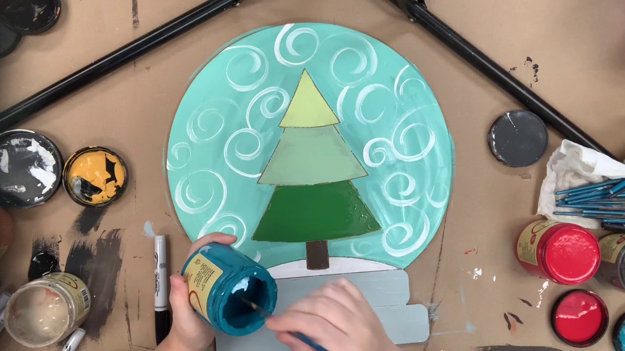 Christmas Tree Snow Globe Wooden Craft Shape Painting Tutorial S4S17
