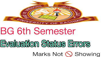 6th Evaluation status Marks Not Showing 🚫